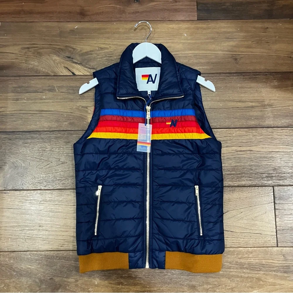 NWT Aviator Nation Women’s 5 Stripe Vest- Womens M - Picture 5 of 11